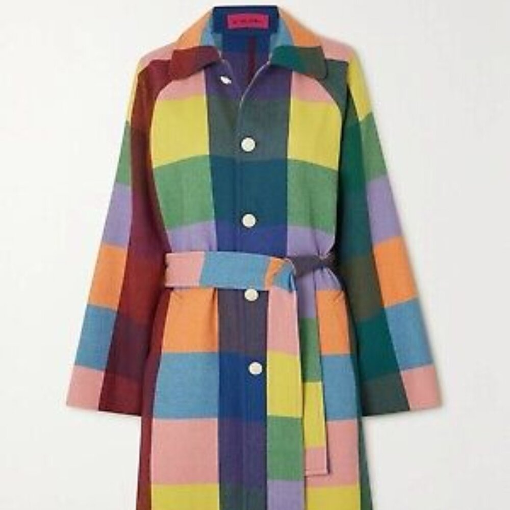 NWT Elder Statesman Doheny Plaid Checked Coat Jacket Cashmere Wool S $4590